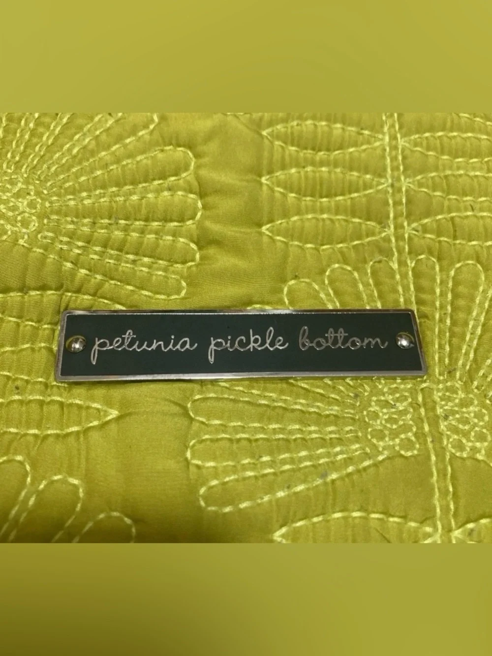 Petunia Pickle Bottom Chartreuse Quilted Diaper Backpack